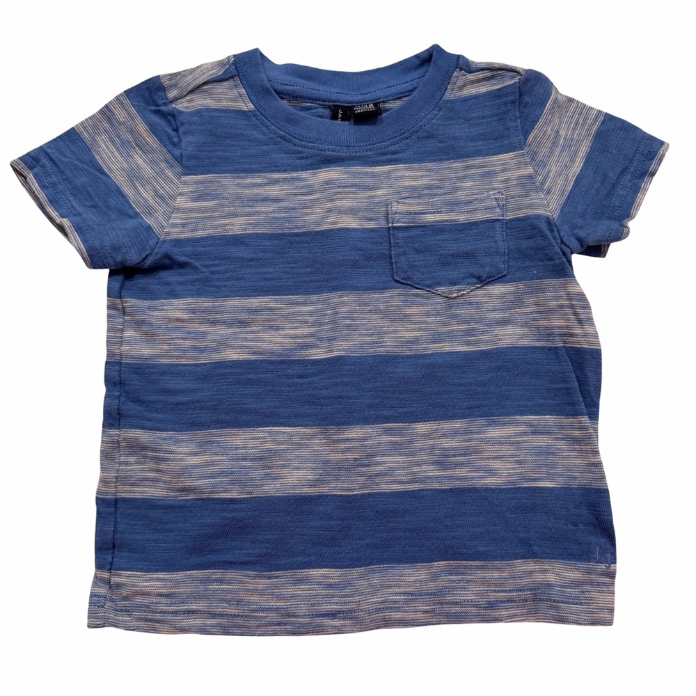 Janie and Jack Blue Striped Pocket Tee 12–18M